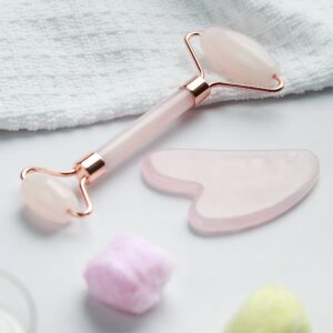 Rose Quartz Face roller and Guasha set
